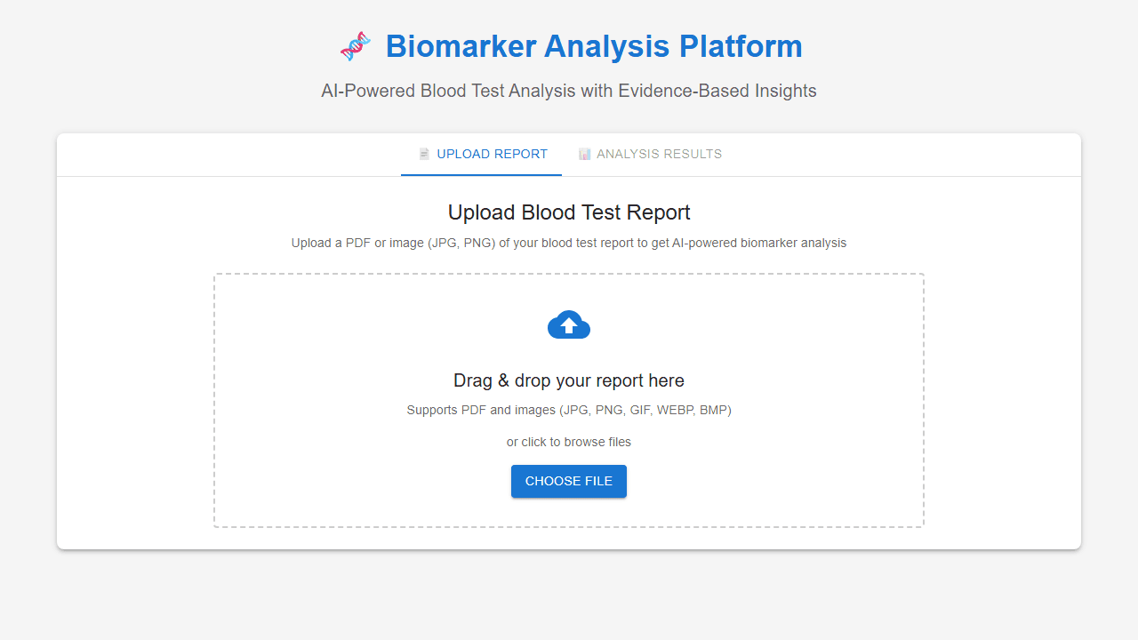 Biomarker Analysis screenshot