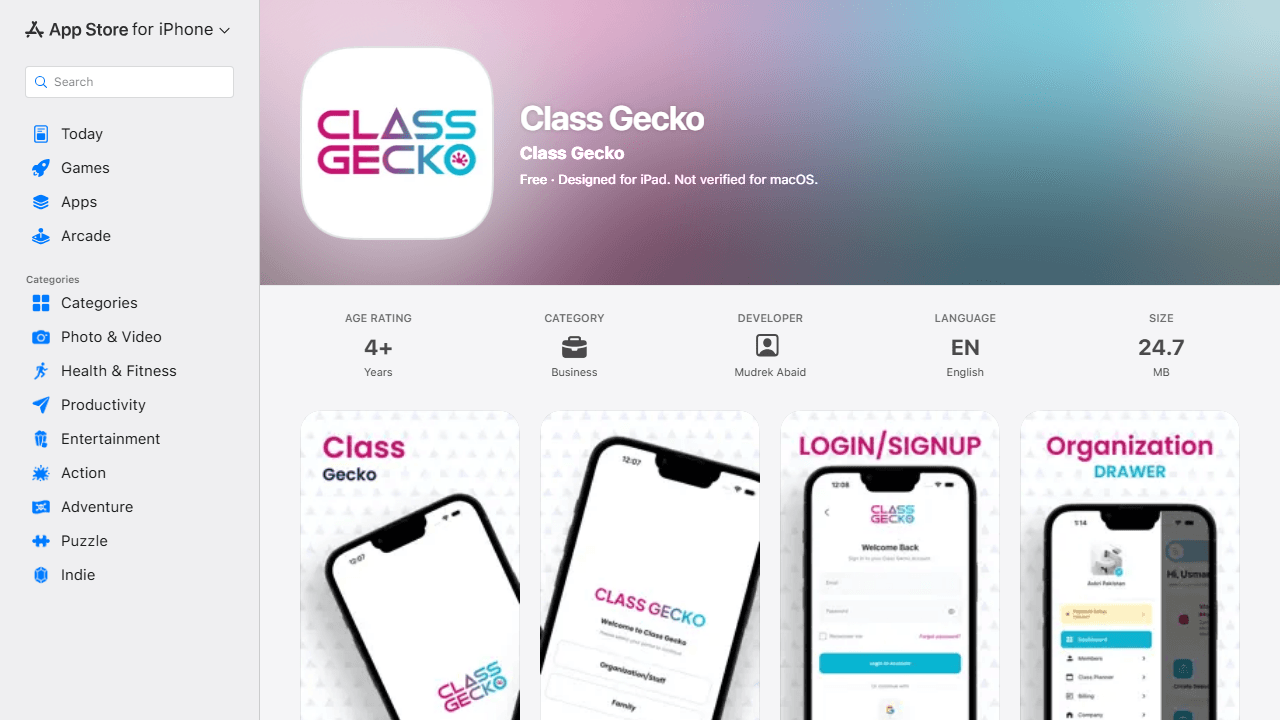 Class Gecko screenshot