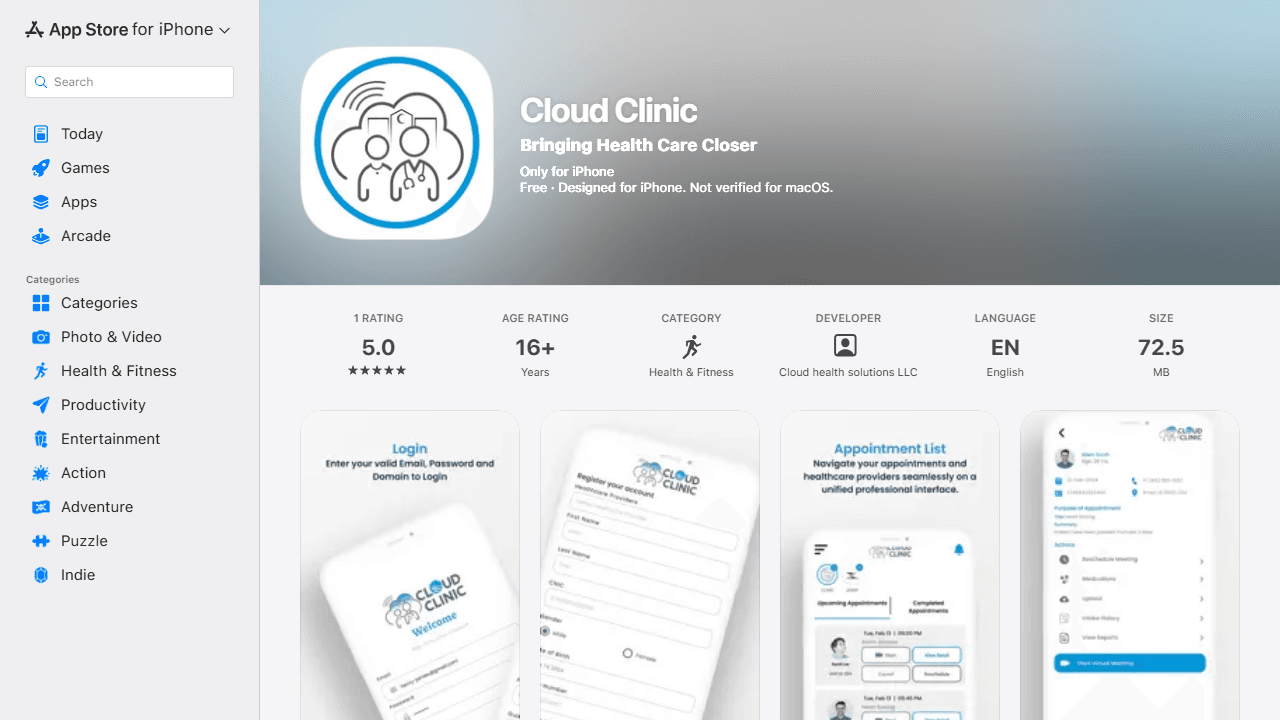 Cloud Clinic screenshot