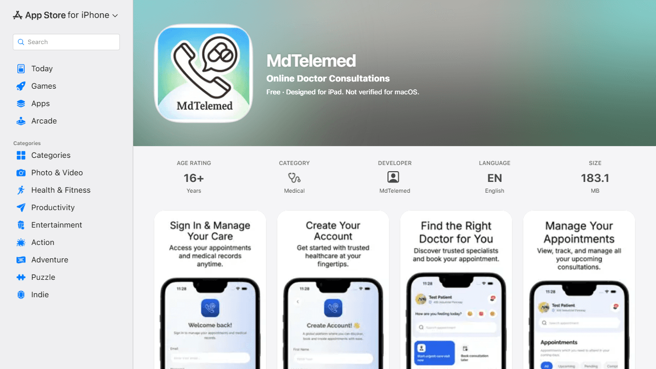 MD Telemed screenshot