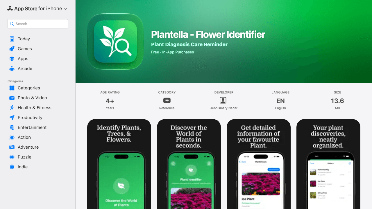 Plantella Flower Identifier screenshot