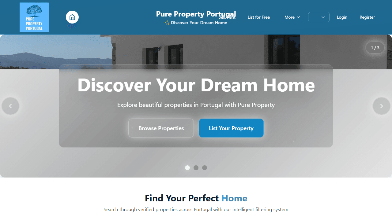 Pure Property Portugal screenshot